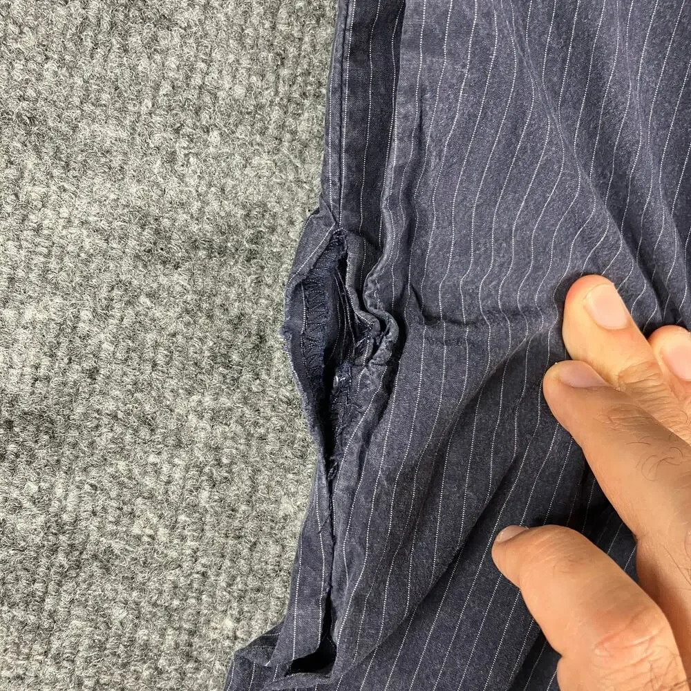 J.Crew Pants Mens 34x28 Navy Pinstripe 100% Cotton‎ Classic Straight Fit Slacks